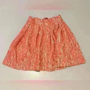 Blue Rain Lace Design Pleated Skirt with Back Zipper Size medium